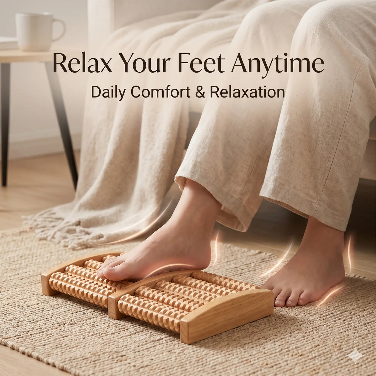 Wooden Foot Massager Roller for Reflexology and Stress Relief